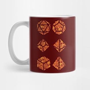 Orange Sunset Gradient Rose Vintage Pattern Silhouette Polyhedral Dice - Dungeons and Dragons Design Mug